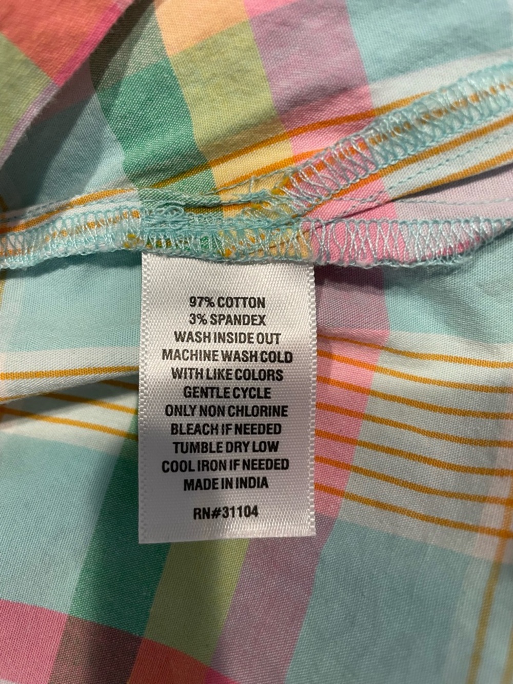 Crown & Ivy Pastel Plaid Ruffle V-Neck Tunic Top - Picture 6 of 6
